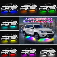 RGB รถ Underglow แถบแสงที่มีความยืดหยุ่น LED Underbody โดยรอบไฟ Wapp การควบคุมระยะไกลนีออนอัตโนมัติตกแต่งบรรยากาศโคมไฟ