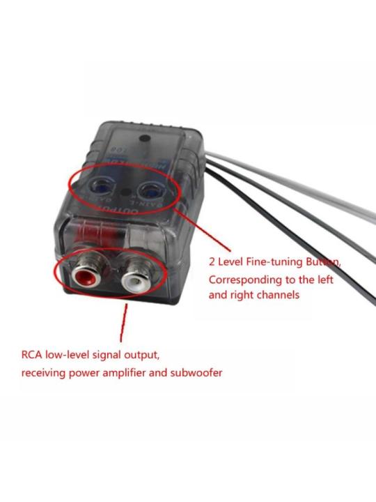 ตัวแปลงสัญญาณลำโพงระดับสูงเป็น-rca-ระดับต่ำ-อะแดปเตอร์แปลงเสียงซับวูฟเฟอร์สูงเป็นต่ำ