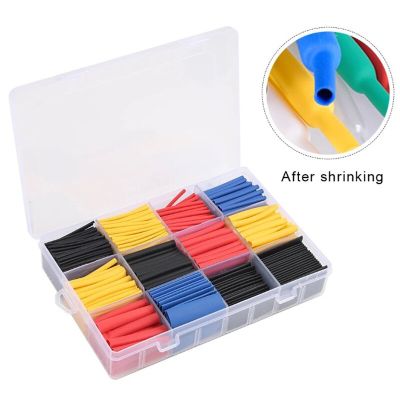 328/530pc Heat Shrink Tube Set Insulating Retractable Tube Wire Cable Kit Sleeve Assortment Electronic Polyolefin Ratio 2:1 Wrap Electrical Circuitry