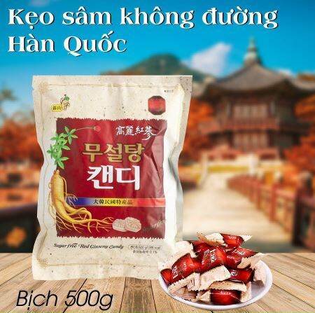 Kẹo hồng sâm không đường hàn quốc 500g -date 2024 kẹo sâm - ảnh sản phẩm 1