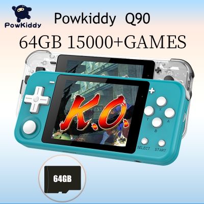 POWKIDDY New Q90 64GB Handheld Video Game Console 3.5 HD Children 15000 Classic