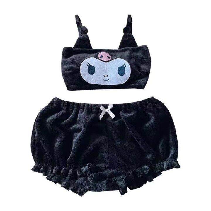 Sanrioed Anime Cartoon Peripheral Mymelody Kuromi Bra Underwear Ins ...