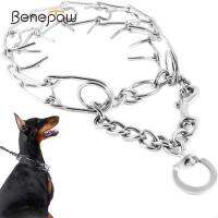 ZZOOI Benepaw Dog Training Collar Metal Collar Dog Chain Obedience Training Easy Walking Command Correction Choker To Stop Pulling