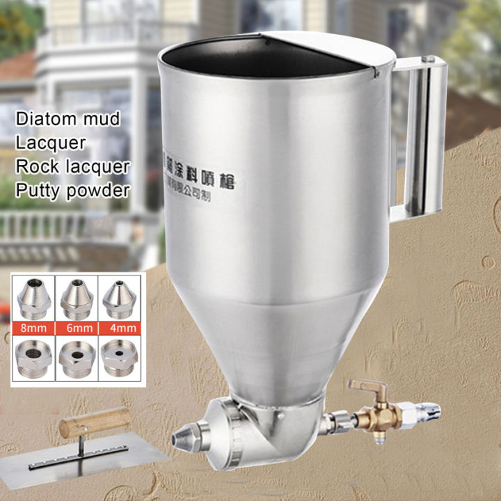 Stucco Spray Gun Cement Mortar Sprayer Hopper Jet Paint Wall Concrete