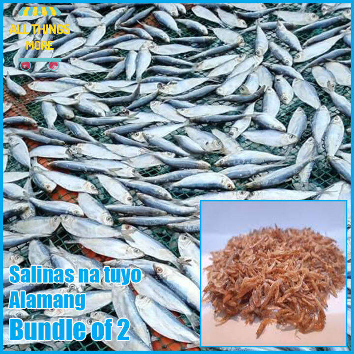 Bundle of 2 Dried Salinas na Tuyo & Alamang freshy dried Unsalted Dried