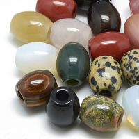 5pc Natural &amp; Synthetic Mixed Stone Beads Large Hole Beads Barrel 17~19x15~16mm Hole: 5.5mm