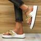 Hot sell New Plus Size Herringbone Slippers Women Flat Beach Shoes 2023 Summer Vintage Metal Chain Platform Women‘s Flip-Flops Sandals