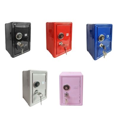P82D Mini Metal Safe Box with for KEY for Creative Piggy Bank Desktop Decoration Cont