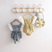 COD DSFERTEREERRE 2021 Sumemr Baby Baju Romper Baby Girl Princess Lace Short Sleeve Onesies Floral Backless Jumper One Piece