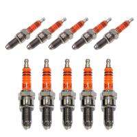 10PCS/set Motorcycle Spark Plugs D8TJC Multi-angle Ignition Red Head for CG 125cc 150cc 200cc 250cc Platinum Nozzles Spark Plugs