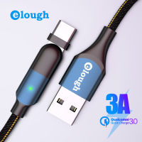 Elough 3A Fast ชาร์จ Ios สายชาร์จ Punk Denim เคเบิลไมโคร Usb Type C สามารถหมุนได้180องศาเหมาะสำหรับ Xiaomi, Huawei, Samsung Iphone