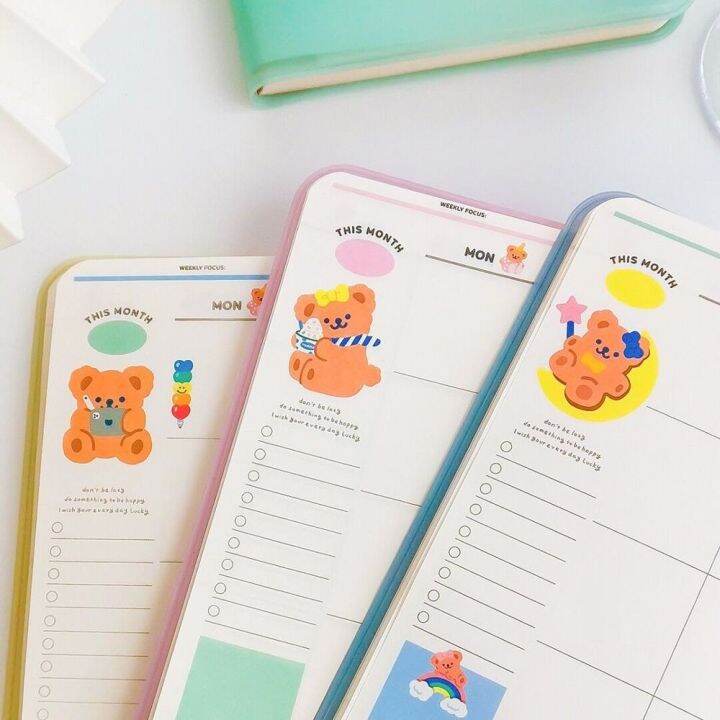 new-arrival-cake-bear-2021-2022-journal-agenda-notebook-diary-weekly-monthly-schedule-planner-gift-book-school-stationery