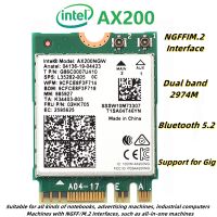 อะแดปเตอร์ Wi-Fi 6 Dual Band 3000Mbps การ์ดเครือข่าย Wifi Intel AX200 M.2อินเตอร์บลูทูธ5.2 2.4G/5Ghz โน้ตบุ๊คพีซีการ์ดเครือข่าย