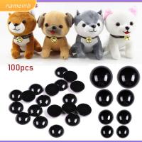 NAMEINB 100pcs เด็กทารก 3-12 มม. ตุ๊กตาผ้า Bears เข็ม Felting ตาความปลอดภัยสีดำ การทำหุ่นสัตว์ อุปกรณ์เสริมตุ๊กตา