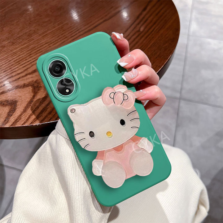 เคสโทรศัพท์เคสกระจกเงาน่ารัก-oppo-a18-a38-a78-4g-5g-nfc-ให้ความรู้สึกถึงผิวสัมผัส-oppoa78-4g-พร้อมที่วางโต๊ะเครื่องแป้งการ์ตูนเคสนิ่ม-oppoa38ป้องกันเลนส์กล้อง4g