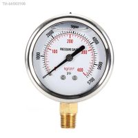 ❐№✘ 1/4 NPT Male Automotive Oil Pressure Gauge Instrument US Standard Thread Hydraulic Mater 0-5000/ PSI Liquid Filled Tools