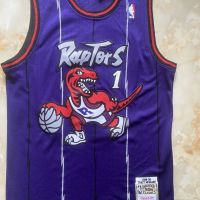 Nba Mcgrady Raptors No. 1เสื้อกั๊กเสื้อบาสเกตบอลปักลายเสื้อกีฬาสีม่วง Jersey Basket