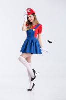 CP128 ชุดมาริโอหญิง มาริโอ มาริโอ้ Dress for Woman Mario Suit Super Mario Costume Party Game Cosplay Fancy Outfit