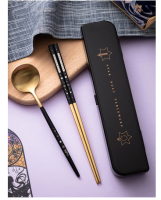 Anime Game Stardust Cosplay Students Stainless Steel Chopsticks Spoon Box Sets Antiquity Portable tableware Christmas Gift