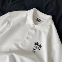 2023 FOR۩✆● Stu west Stussy classic paragraphs based lovers POLO shirt in black and white joker cultivate ones morality short sleeve T-shirt for men and women