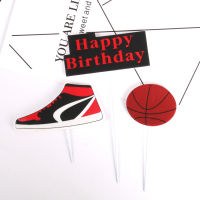 1set Basketball Soccer Sports Theme Cake Topper Boys Birthday Cake Decoration Happy Birthday Cake Topper Party Supplies