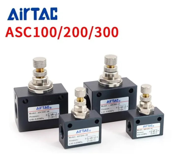 AIRTAC ASC SERIES FLOW CONTROL VALVE SPEED CONTROLLER AIR VALVE MECHANICAL CONTROL VALVE ASC100