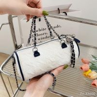 ✇ Popular bag women summer solid color chain portable pillow trend one shoulder Messenger cylinder