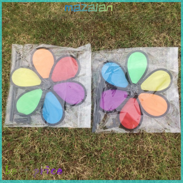 mazalan-ใหม่สีสันสายรุ้ง-dazy-flower-spinner-wind-garden-yard-ตกแต่งกลางแจ้ง