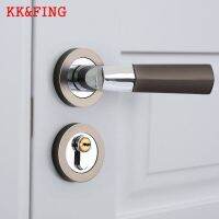 KK FING American Black Gold Door Lock Set Interior Bedroom Bathroom Silent Split Wooden Door Handle Lock Furniture Hardware