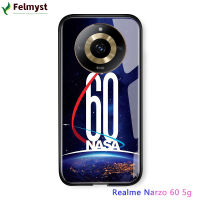 สำหรับ Realme 11 5G Realme Narzo 60 5G แฟชั่นอเมริกาอวกาศโลโก้ป๊อปแบรนด์ยอดนิยมของผู้ชายสำหรับเด็กผู้ชายเคสโทรศัพท์กระจกนิรภัยมันวาวปลอกฝาหลัง