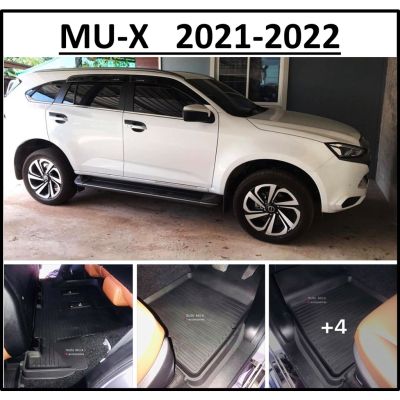 MU-X Isuzu อีซูซุ ผ้ายางปูพื้นรถยนต์ ถาดยางปูพื้น พรมปูพื้นรถ ISUZU MU-X 2021 2022 ( 6 ชิ้น หน้า 2 กลาง 3 แถว3 1 ชิ้นแผ่นใหญ่ ) MUX รถMUX รถอีซูซุ MU X มิวเอ็ก