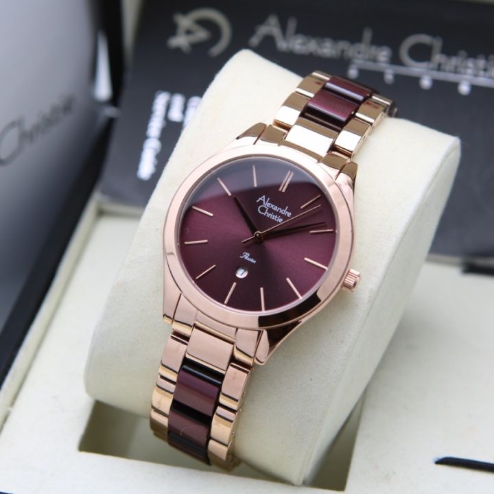 Jual Jam Tangan Wanita Alexandre Christie Original AC 2919 LD MAROON ROSEGOLD Lazada Indonesia