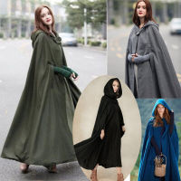 New Product New Brand Women Long Cape Cloak Hooded Wool Blend Coat Sleeveless Winter Poncho Cardigan Fashion Clothes