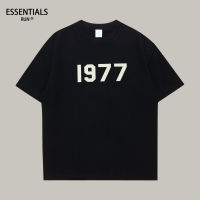 ESSENTIALS RUN 2023 ฤดูร้อนใหม่เสื้อยืดผ้าฝ้ายแขนสั้นคู่รัก