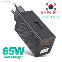 Hjghfhf GaN 65W อะแดปเตอร์แบบเกาหลีปลั๊ก C ชาร์จเร็วติดผนังสำหรับ iPhone