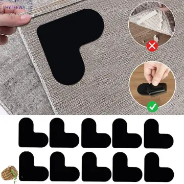 4Pcs/Set Rug Gripper Anti-skid Rubber Mat Non-Slip Patch Tape Self-Adhesive  Washable Reusable for Tile Floor Carpets Corners Pad