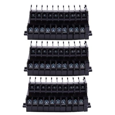 【CW】 3X 600V 10A 10 Position Double Level Screw Terminal Block Strip