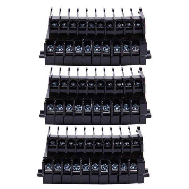 【CW】 3X 600V 10A 10 Position Double Level Screw Terminal Block Strip ...