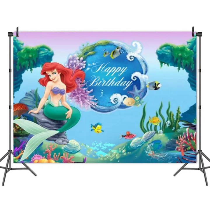 Mermaid Princess Backdrop Under The Sea Mermaid Background For Photography Girls Birthday Party Decoration Supplies Lazada Ph