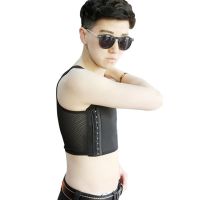 บาง Breathable Buckle Binder FTM สั้น Crop Top ที่รัดหน้าอกทอมบอยเสื้อกั๊ก Trans Tomboy9644