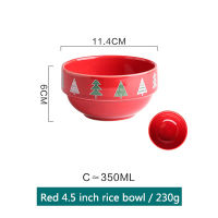 Christmas Cup Bowl Mug Christmas Gift Party Tableware Set Porcelain Breakfast Plates Dishes Noodle Bowl Coffee Mug Tableware