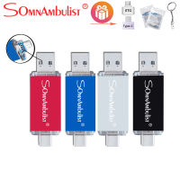 SomnAmbulist TYPE-C Three in One Pen Drive Original 8GB 16GB 32GB 64GB 128GB USB Memory Stick USB3.0 Color Metal Portable USB Flash Drive