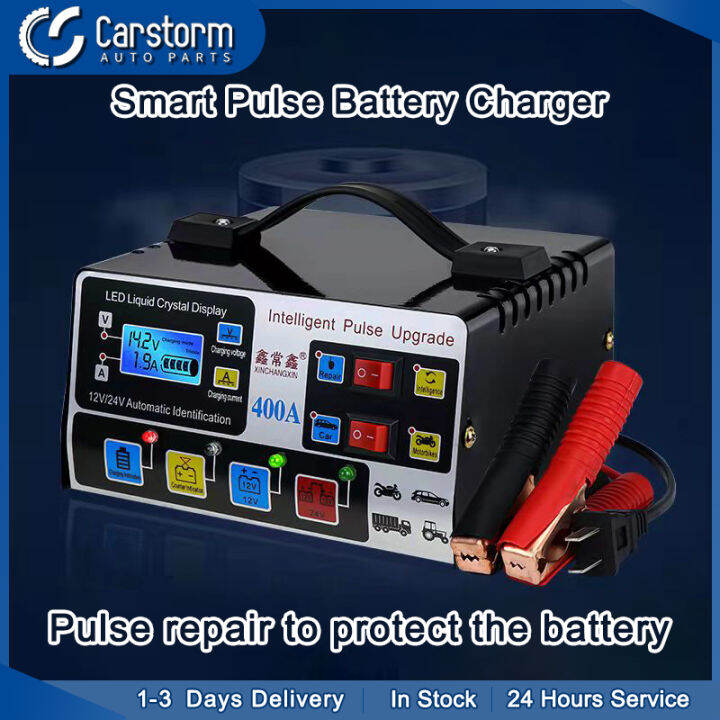 Carstorm Car Intelligent Pulse Repair Battery Charger 12/24V Automatic ...