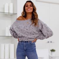 เสื้อกันหนาวแขนยาวบอลลูนเซ็กซี่สำหรับ Ombro Blusas Lanterna Feminina แมนกาลองกา Oversize Solto Malha Pullovers Outono Torão Malhas Jumper