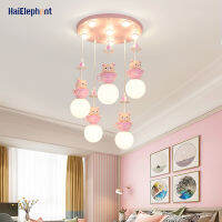 Creative Pink Cup Bear Chandelier Lights For Living Dining Kisds Room Bedroom Study Home Deco Lighting Indoor E27 Lamps Luster