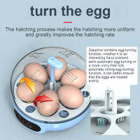 220110V 6 Mini Eggs Incubator อัตโนมัติเปลี่ยน Hatching Brooder ฟาร์มนกนกกระทาไก่สัตว์ปีกฟาร์ม Hatcher Turner