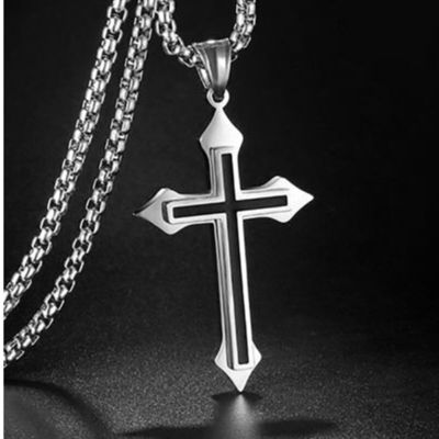 Creative Stainless Steel Drip Oil Cross Necklace Religious Faith Amulet Pendant Hip Hop Necklaces for Men Cross Jewelry Gift Adhesives Tape