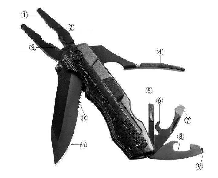 มีดพก-คีม-มีดพับ-มีดแคมป์ปิ้ง-มีดเดินป่า-มีดพับหลายฟังชั่น-มีดพับและคีมอเนกประสงค์-10in1-และชุดไขควง-multi-function-tool