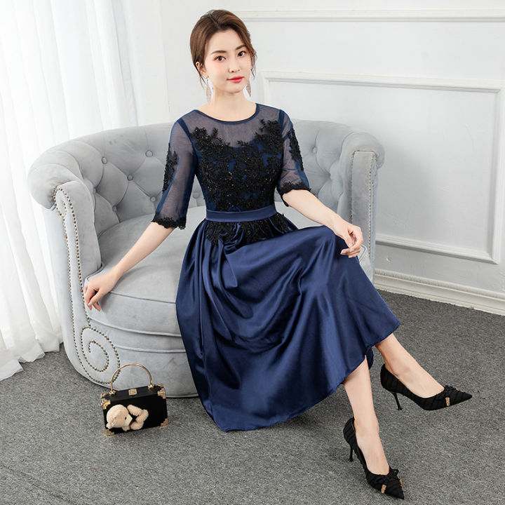 bridesmaid-dress-2022-new-navy-blue-queen-aura-usually-wear-lace-party-dress-women