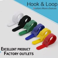 50pcs/lot 12x200mm Hook and Loop cable ties /computer line cable tie belt/Nylon Strap Power Wire Management